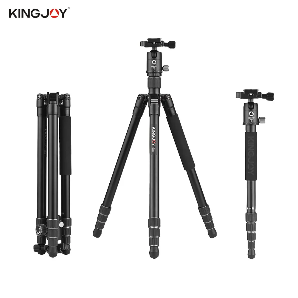 

Kingjoy G55+G0 Aluminum Alloy 4-Section Portable Travel Tripod Detachable Monopod w/Panoramic Ball Head for Canon Sony Nikon