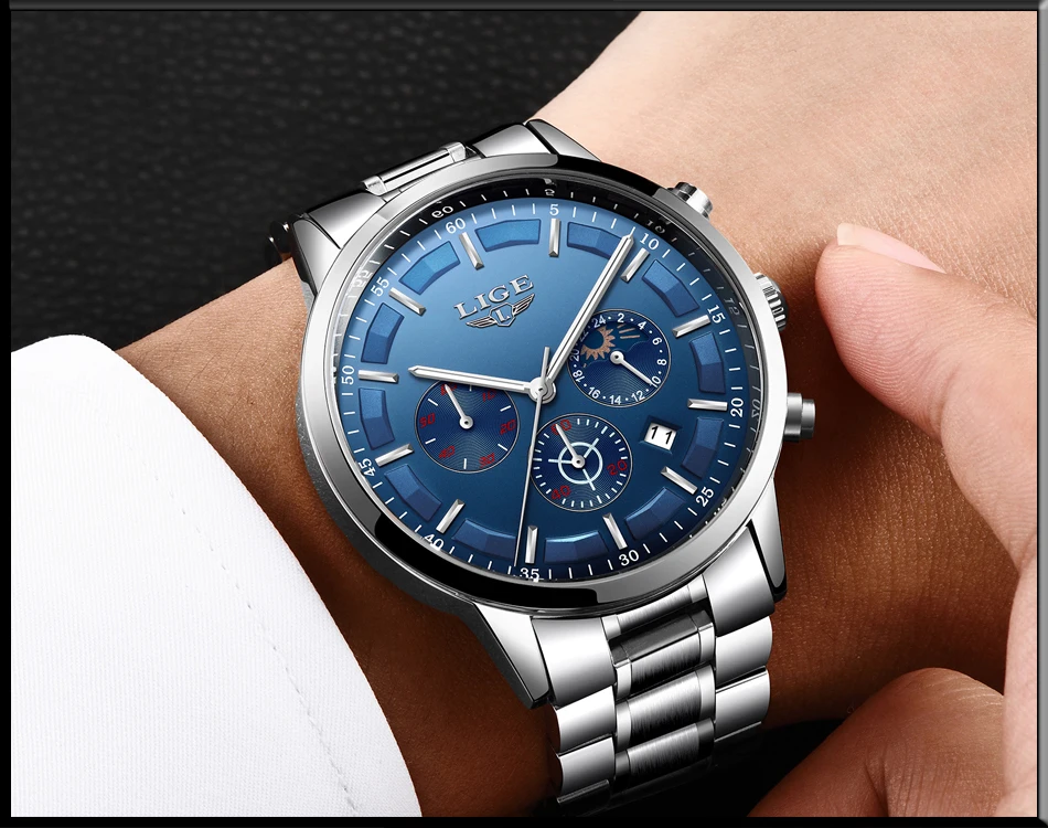 2022 New LIGE Watches Men quartz Top Brand Analog Military male Watches Men Sports army Watch Waterproof Relogio Masculino+Box