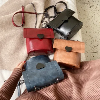 

Women Brand Originality Design bag women 2019 new simple texture shoulder bucket bag Joker chain lock Messenger bag