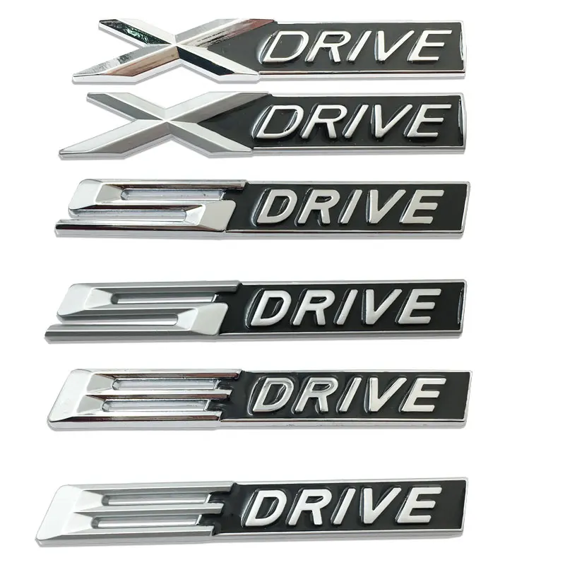 3D Metallo Cromato Nero Lettere Parafango Xdrive Edrive Sdrive Emblemi Per Serie X1 X3 X4 X5 X6 Z4 Gt X Badge Drive