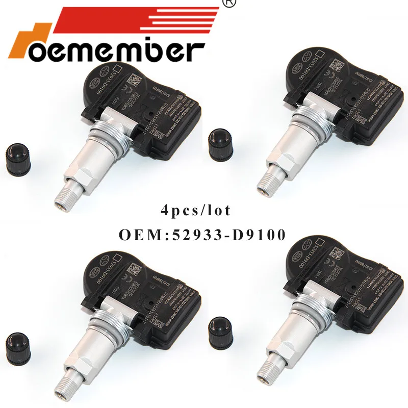 Oemember 4pcs Car Tire Pressure Sensor 52933d9100 Tpms Monitoring