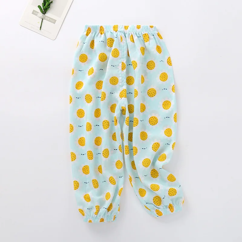 Детские противомоскитные штаны Новые летние шорты Хлопковые Штаны для мальчиков и девочек Свободные Штаны для кондиционирования воздуха