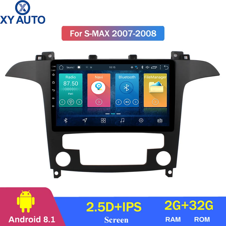 9 дюймов 2.5D IPS Закаленное HD Мульти-сенсорный экран Android 8 1 NAVI для Ford S-Max 2007-2008 с Bluetooth