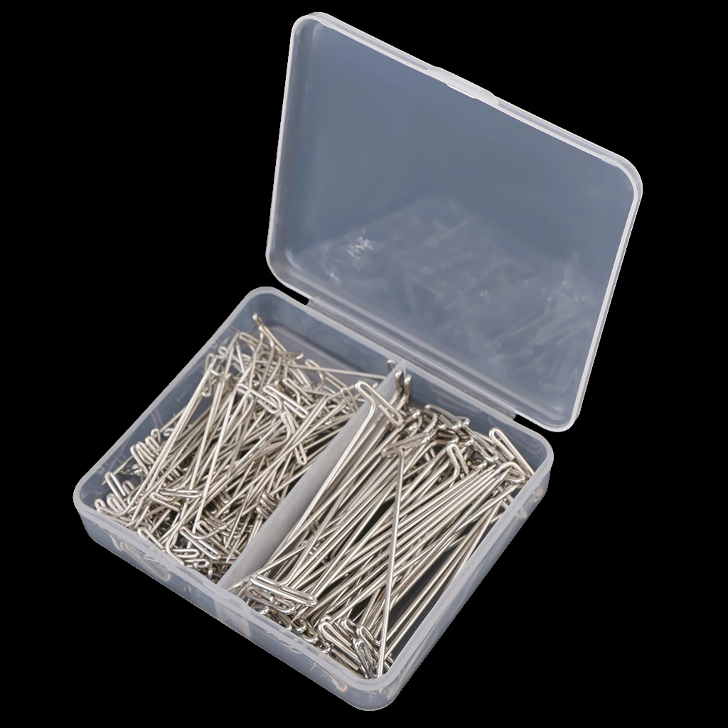150 Pack Wig T-Pins 2 Inch with Plastic Box, Silver, Get for Pinning Knitting for Blocking