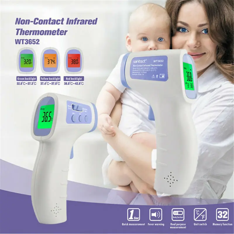 

Thermometer Infrared LCD Medical Body Grade Non Contact Digital Infrared Temporal Forehead Digital Baby Health Care Thermometer
