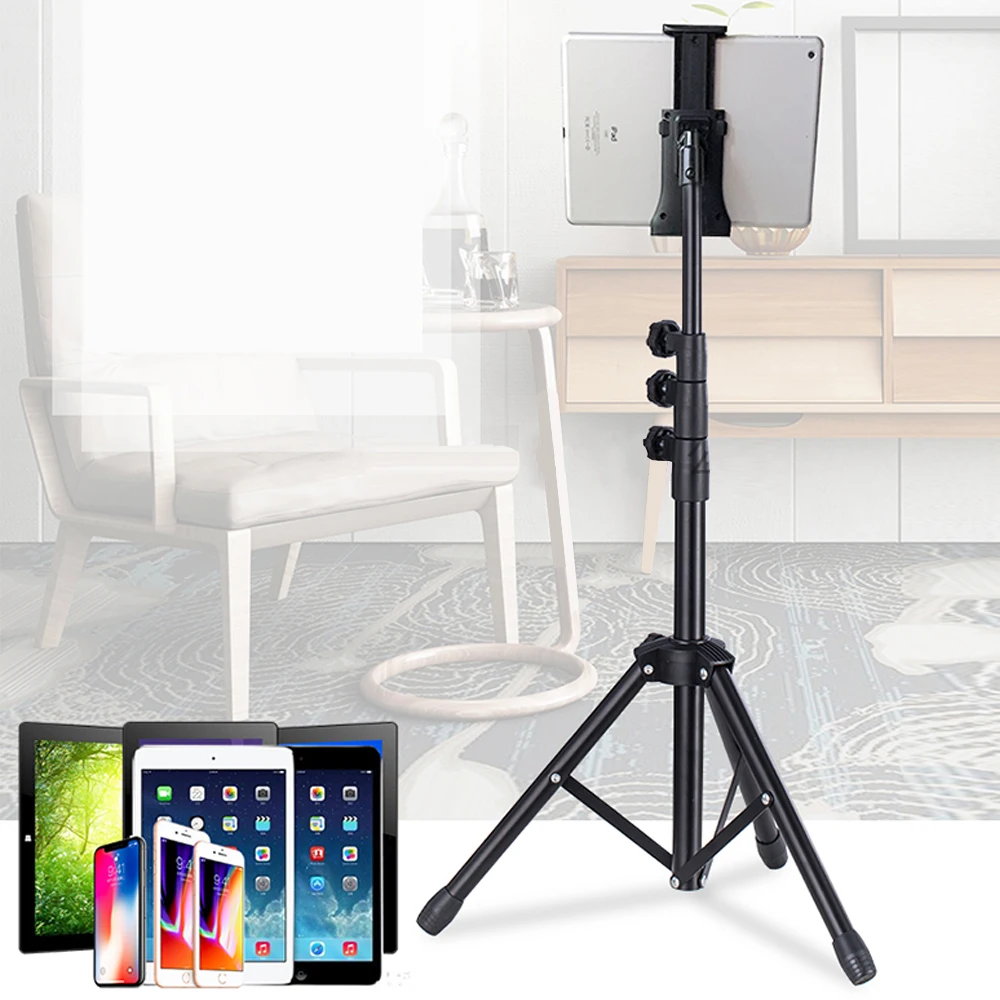 Suporte do Tripé da Tabuleta para a Almofada Samsung do ar do Ipad Suporte do Assoalho da Montagem do Tripé da Tabuleta de 4-11 Polegadas Altura Ajustável Mini 20-60 - Imagem 4