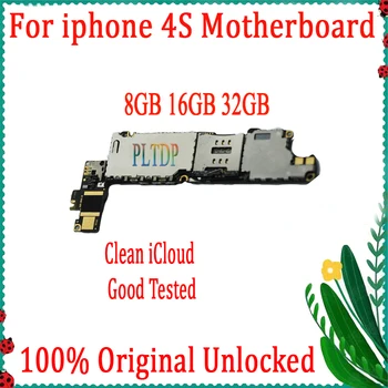 

8GB 16GB 32GB for iphone 4S Motherboard with Full unlocked,No iCloud For iphone 4S Logic board with IOS System,Good Tested