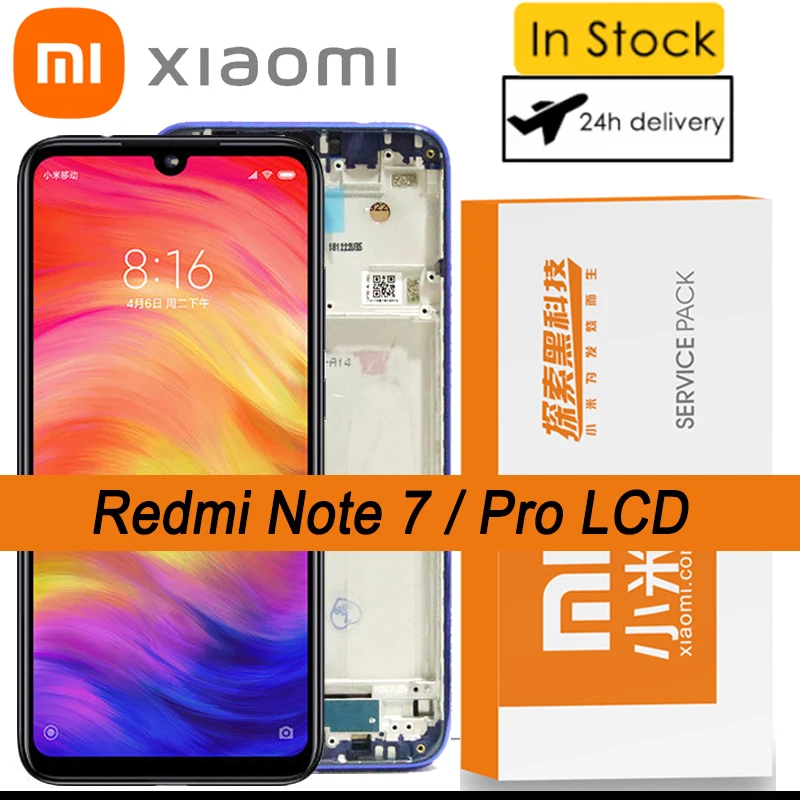 100 Original 6.3" IPS Display with frame For Xiaomi Redmi Note 7 Pro LCD Touch Screen Digitizer