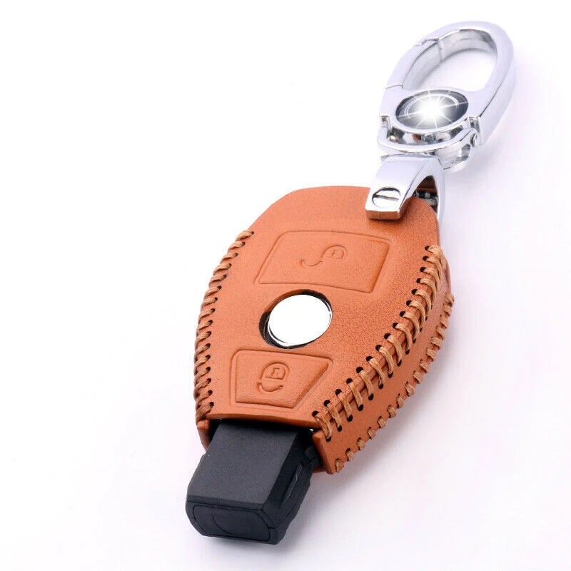 

1 шт., кожаный чехол для автомобильного ключа Mercedes Benz C E S G Class CLA CLS SLK CLK