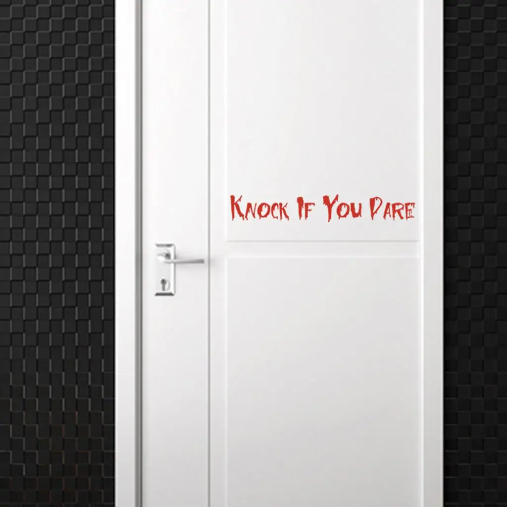 Knock If You Dare Halloween Door Wall Sticker Home Halloween Decoration