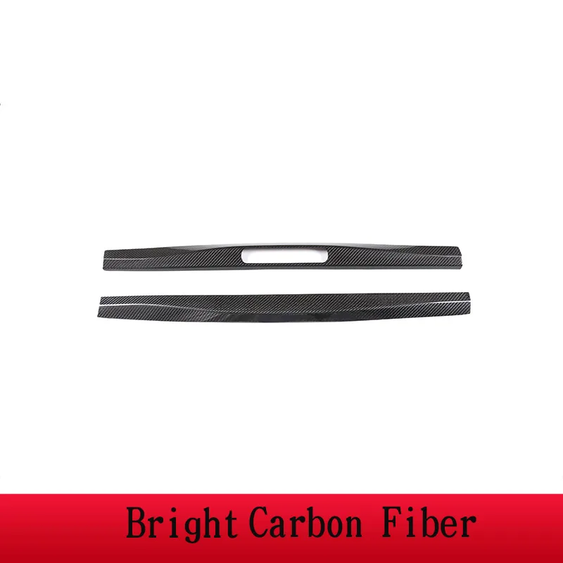 Bright Carbon Fiber Защитная пластина для внутренней двери автомобиля из настоящего углеродного волокна для Porsche 911 718- аксессуары 2 шт - Название цвета: Bright Carbon Fiber