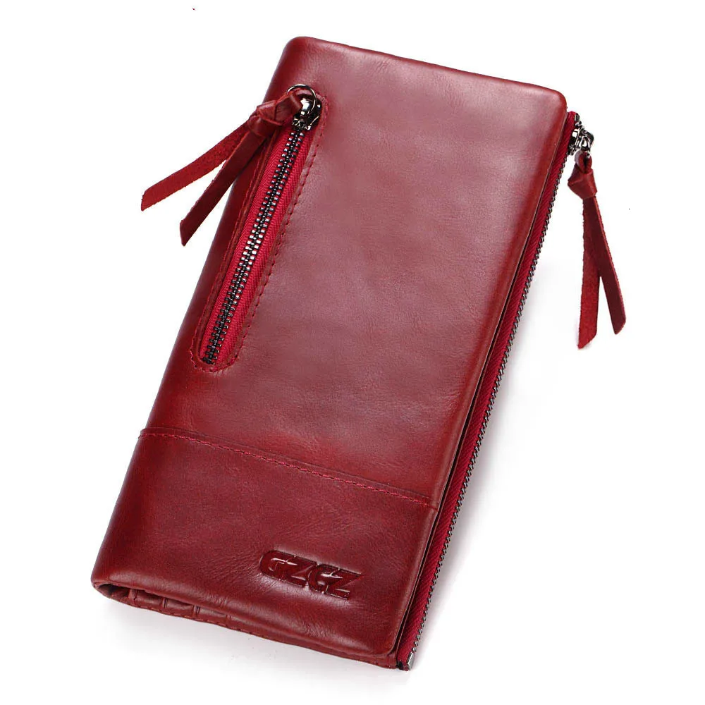 

2019 Ma'am ladies Wallet Head Layer Cowhide Long Fund Hand Take Package Zipper Zero Purse Mobile Phone Bag european purses women