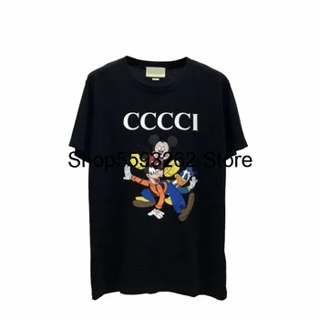 

2020 Summer g homeDuck cartoon printed pattern short-sleeved T-shirt loose men couple