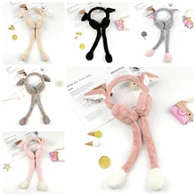 Уличная альпинистская шапка зимние теплые наушники звукозащитные наушники для девочек с искусственными кроличьими ушками дизайн защита ушей наушники