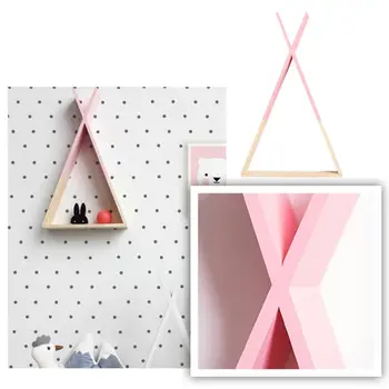 

Nordic Style Wooden Triangle Rack Wall Home Decoration Wall Hanging Storage Finishing Rack DIY Cute Wall Hanging Storage Rack