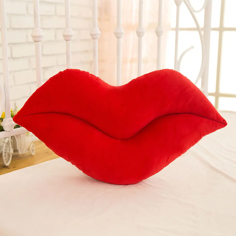 30 см креативная розовая красная подушка в форме губ, домашняя декоративная подушка для дивана, поясная подушка, домашняя текстильная подушка - Цвет: Красный