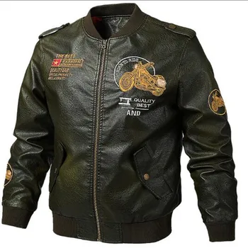 

Foreign trade cross-border 2020 new spring and autumn jacket flight PU leather jacket Slim tough guy young men leather coat