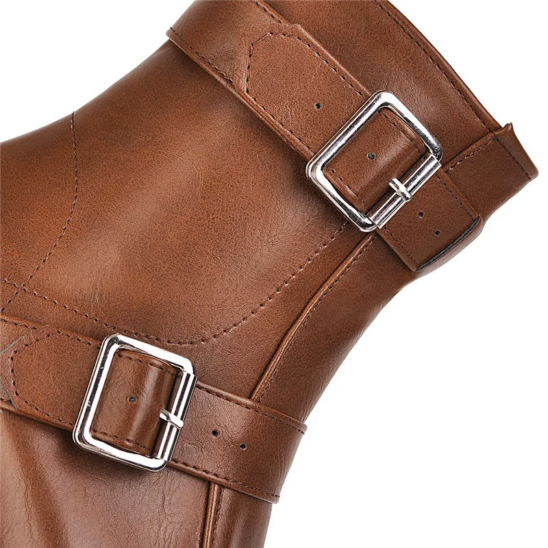 Осенние ботинки на платформе в готическом стиле; цвет коричневый ...