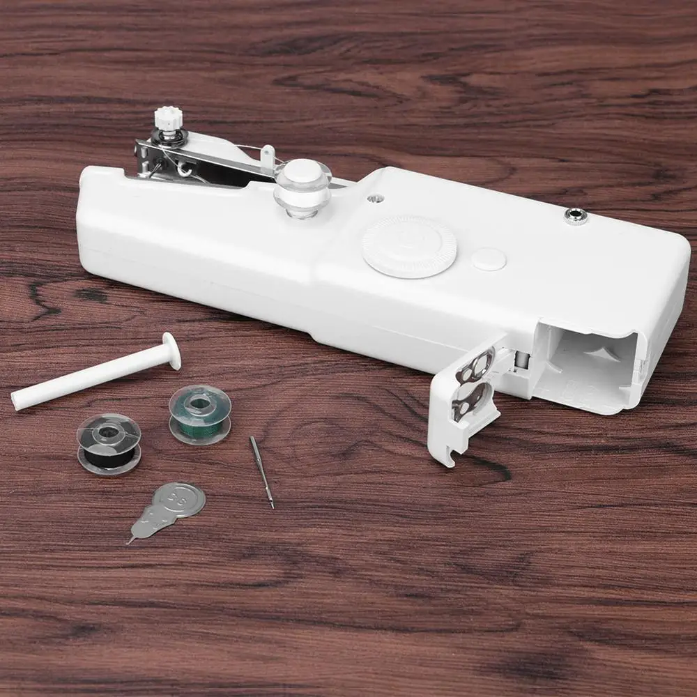 New Portable Household Mini Hand Sewing Machine Quick Stitch Sew Needlework Cordless Clothes Fabrics Electronic Sewing Machine