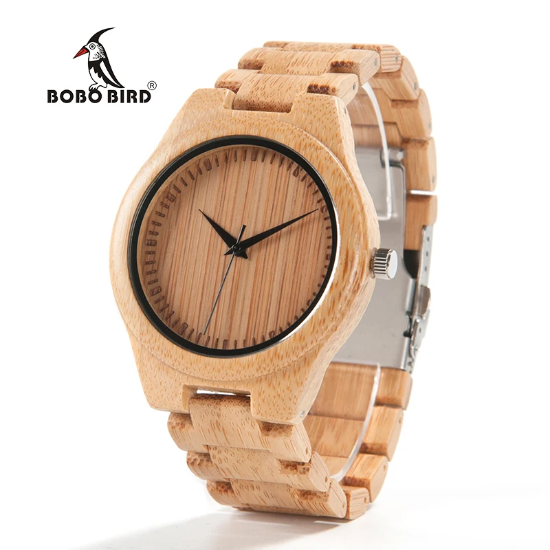 Брендовые мужские часы БОБО птица полный бамбука наручные часы с бамбуковой лентой японии Move' 2035 кварцевые деревянные часы для мужчин как