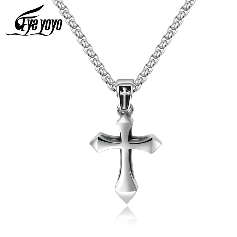 

EyeYoYo Couple Pendant Vintage Jesus Cross Necklace Gift
