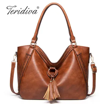 

Hobo Bag Fashion Women's Handbag Women Large Tote Bag Female Vintage Shoulder Bags Leather Messenger Bag Tassel Bag