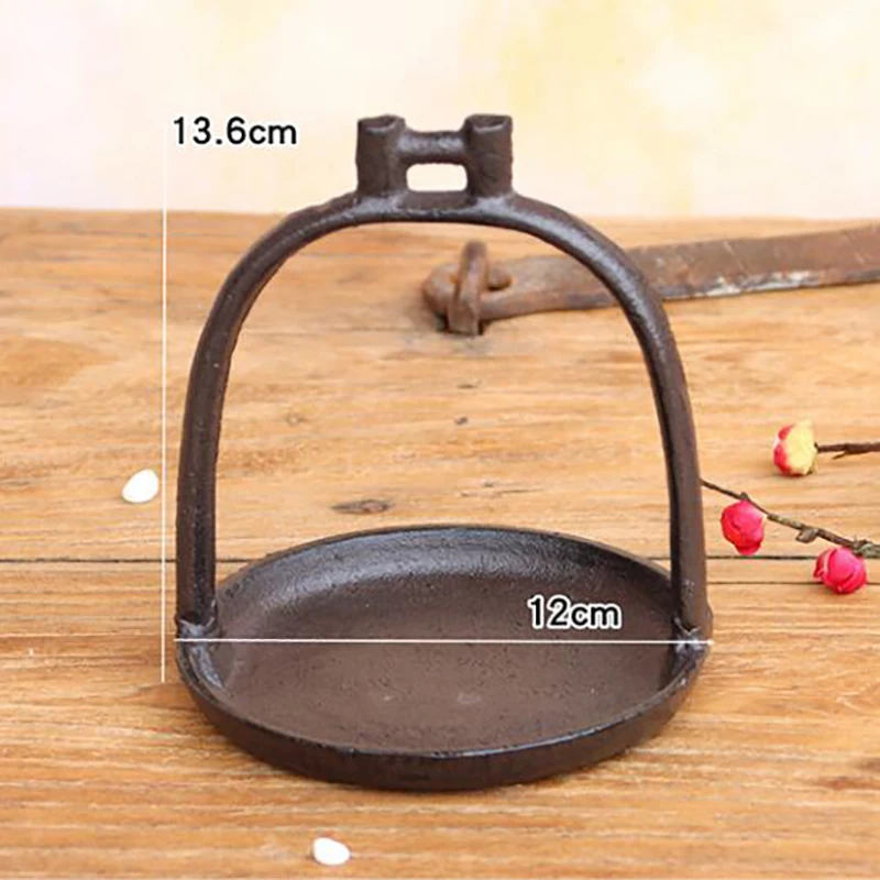 Retro Brown Round Cast Iron Storage Dish For Key With Welded Handle Farm House Accents Handmade Home Garden Table Jewelry Holder 4