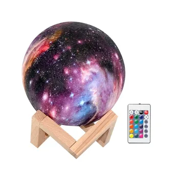 

Creative Fashion Design Colorful Painting Remote Control Moonlight Light Table Lamp Household 16 colors