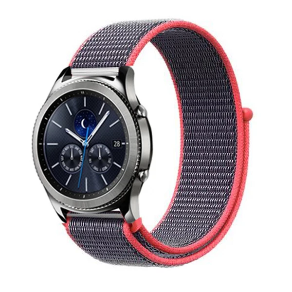 22 мм ремешок для часов samsung galaxy watch 46 мм 42 мм активный 2 нейлон huawei watch gt ремешок Amazfit bip gear S3 Frontier 44 40 - Цвет ремешка: Bright pink 4