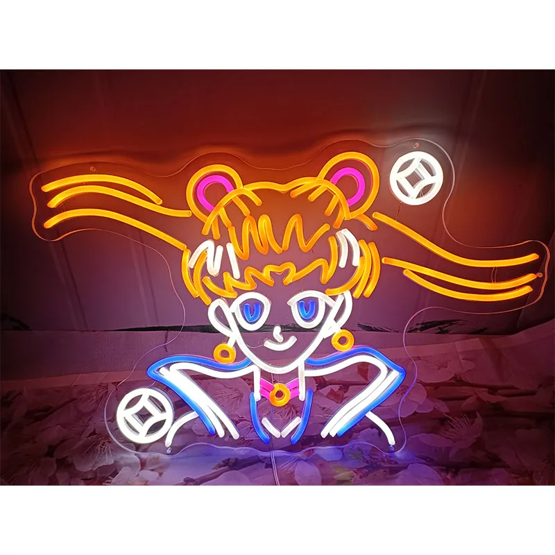 Индивидуальные светодиодные неоновые знаки Сейлор Мун милые японские аниме