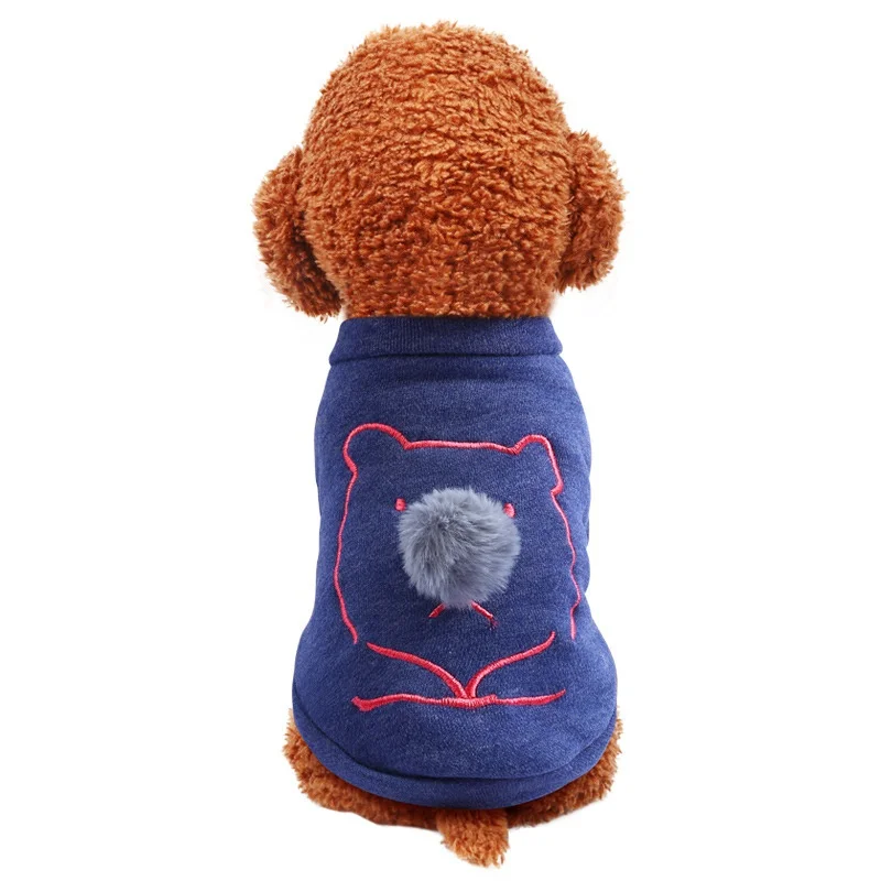 Курта для собак щенка и лисенка, с длинными рукавами, верхняя одежда, для маленькие собачки Чихуахуа футболка с рисунком медведя с повязка для волос с пушистыми помпонами для носа