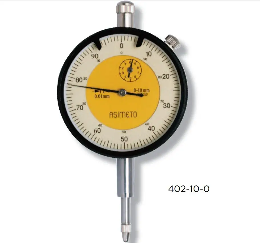 ASIMETO 402-25-0 Measuring Range 0-25mm Graduation 0.01 Accuracy 0.035 Dial reading 0-100mm Dial Indicator