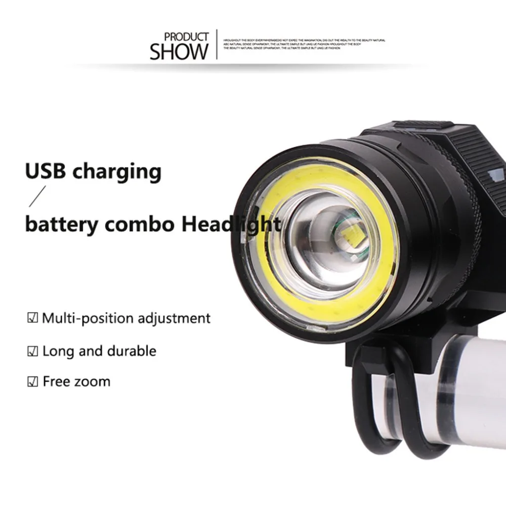 T6+ COB USB зарядка дисплей питания светодиодный велосипедный фонарь фара Безопасность водонепроницаемый свет Открытый Дорожный светильник 35A6