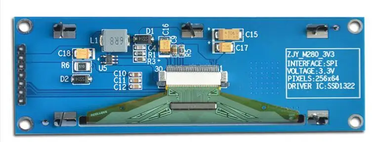 7/9/16Pin 2,8 дюйма OLED дисплей модуль 25664 SSD1322 256x64 ЖК-дисплей экран с серого SPI серийный экран