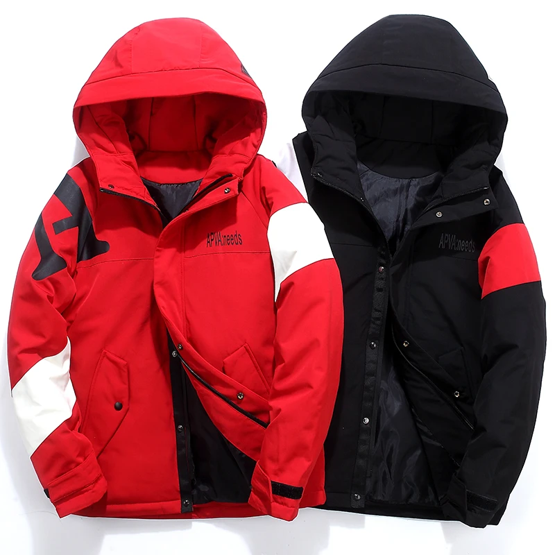 

2020 Winter New Warm White Duck Down Hooded Parkas Jacket Coat Men Outwear Style Casual Waterproof Parka Jackets Men