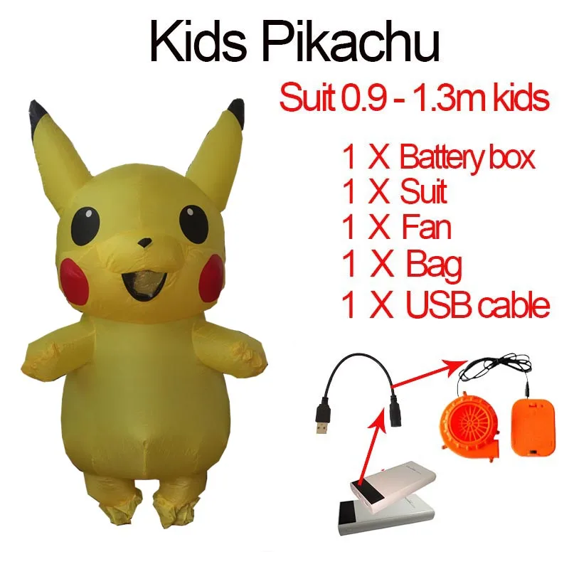 

Men Adult Inflatable Pikachu Costume Anime Cosplay Carnival Fantasy Pokemon Mascot Halloween Pikachu Costume For Kids Women