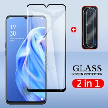 2 em 1 câmera traseira lente filme & protetor de tela de vidro temperado protetor para oppo f15 a91 f 15 a 91 6.4