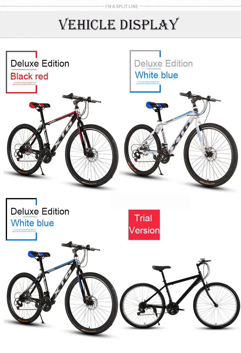 Cheap Mountain Bike 24/26 Inch 21/24/27/30 Speed Variable Speed Double Shock Off-road Racing Student Adult 9