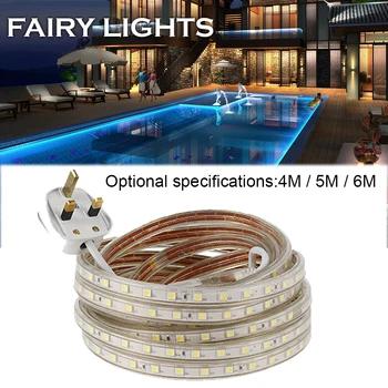 

LED Strip Lights 220V 5050 SMD IP65 Waterproof White Light Flexible Ribbon Fairy Lights Tape Commercial Rope UK Plug
