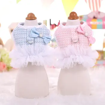 

TPFOCUS Harness Leash Set Cute Pet Dog Princess Harness Leash Set Walking Lead breathable mesh Tweed with bright silk thread