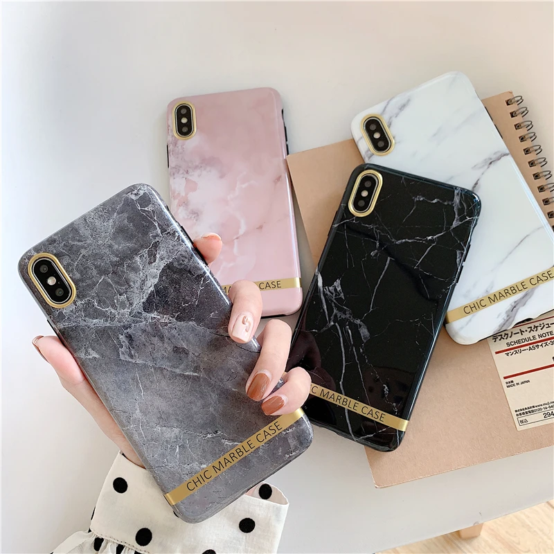 

Romantic text Marble Phone Case For iphone 7 Case For iphone X XR 6 S 7 8 Plus Glossy Soft tpu Case Back Cover