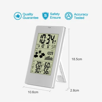 

LCD Digital Temperature Humidity Meter Clock Home Indoor Outdoor Hygrometer Thermometer Weather Station with Calender