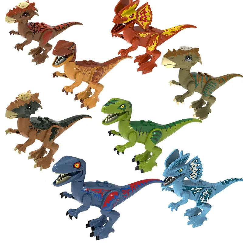 Мир животных Парк Юрского периода Динозавр барионикс Велоцираптор тираннозавр рекс фигурки строительные блоки игрушка для детей Подарки - Цвет: No original box