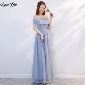 

Real Rill Strapless Bridesmaid Dresses Lace Up Back Floor Length Chiffon Wedding Guest Dress For Wedding Party Vestidos De Festa
