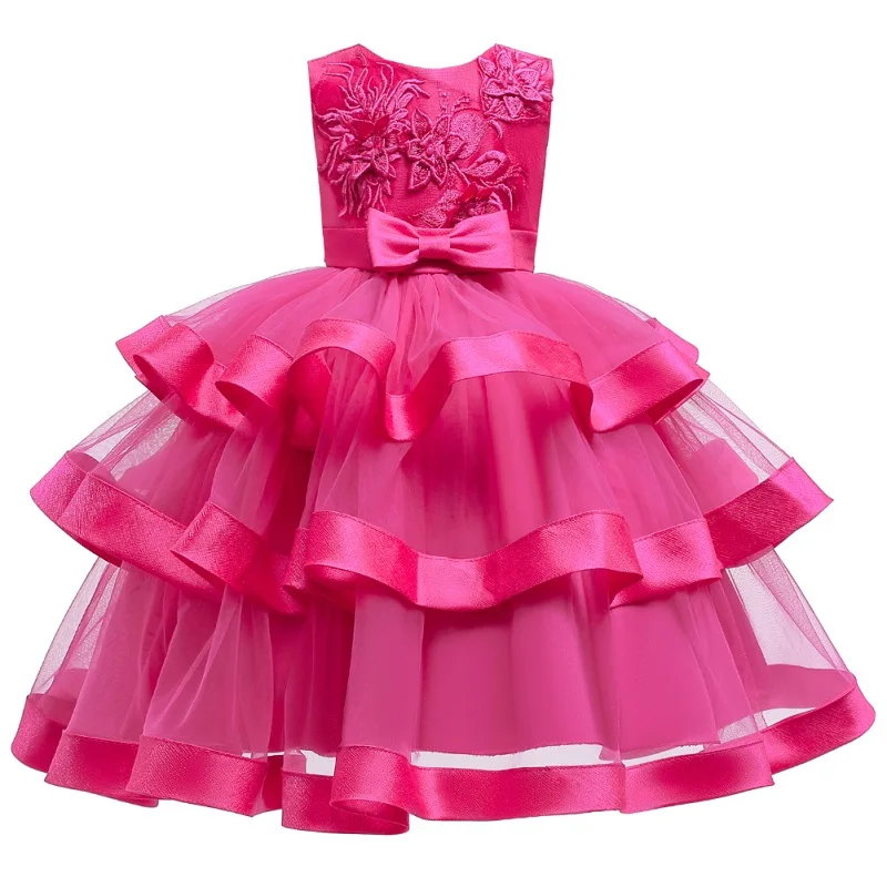 Детские вечерние платья для девочек на свадьбу, с открытой спиной, с бисером, с цветочным узором, одежда для маленьких девочек, детское рождественское праздничное платье - Цвет: as picture