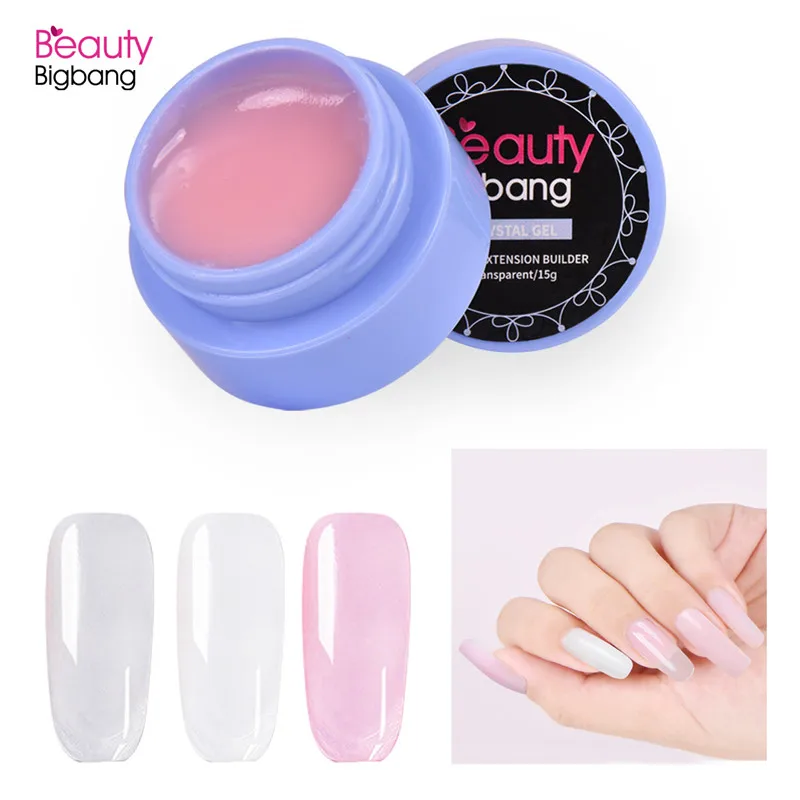 

BeautyBigBang Nail Builder Gel Nail Tips Extension Glue Nail Crystal Jelly Nail Arts UV/LED Builder Gel 15g Available DIY Extend