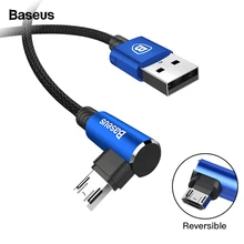 Baseus, Реверсивный кабель Micro USB, быстрая зарядка, зарядное устройство, микро Провод, Кабель Microusb для samsung, Xiaomi, Android, кабели для мобильных телефонов