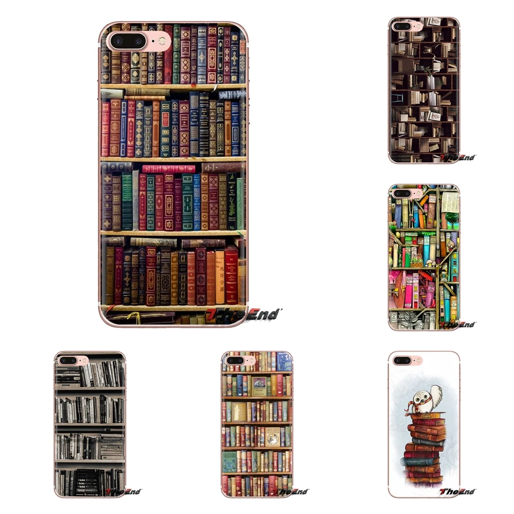 

Retro Book Shelf Bookshelf Library Housing For Samsung Galaxy S2 S3 S4 S5 MINI S6 S7 edge S8 S9 Plus Note 2 3 4 5 8 Coque Fundas