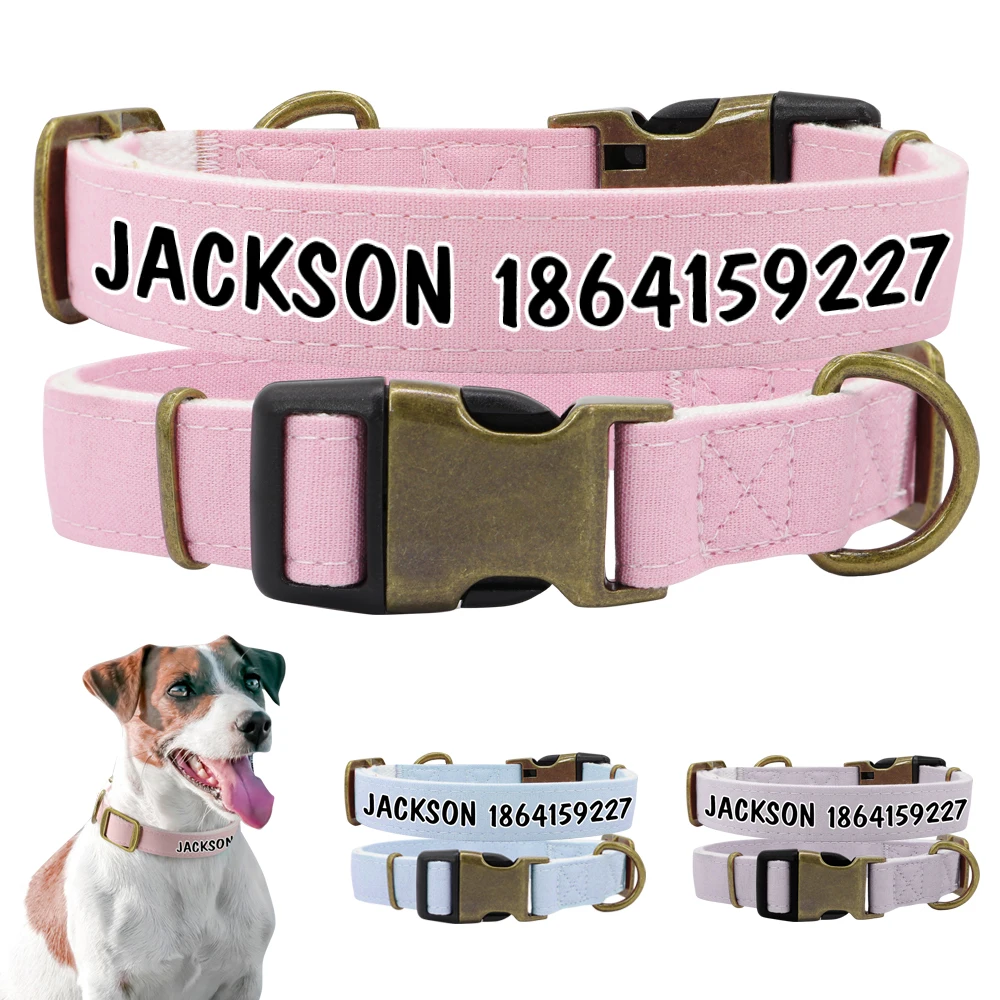 Collar de nailon para personalizado, con placa de nombre, para perros pequeños y grandes, Pitbull Bulldog S, M y L - AliExpress Hogar y jardín