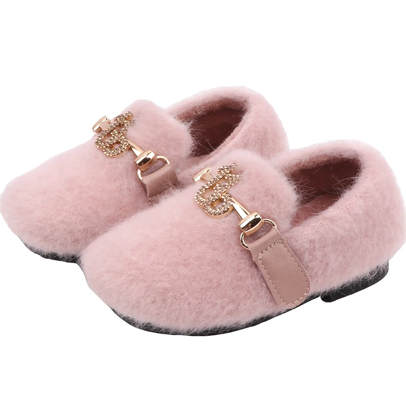 Новинка года; зимняя детская обувь; Теплая Флисовая обувь с бантиком для девочек 1-2-3 лет; хлопковая обувь с нескользящей мягкой подошвой
